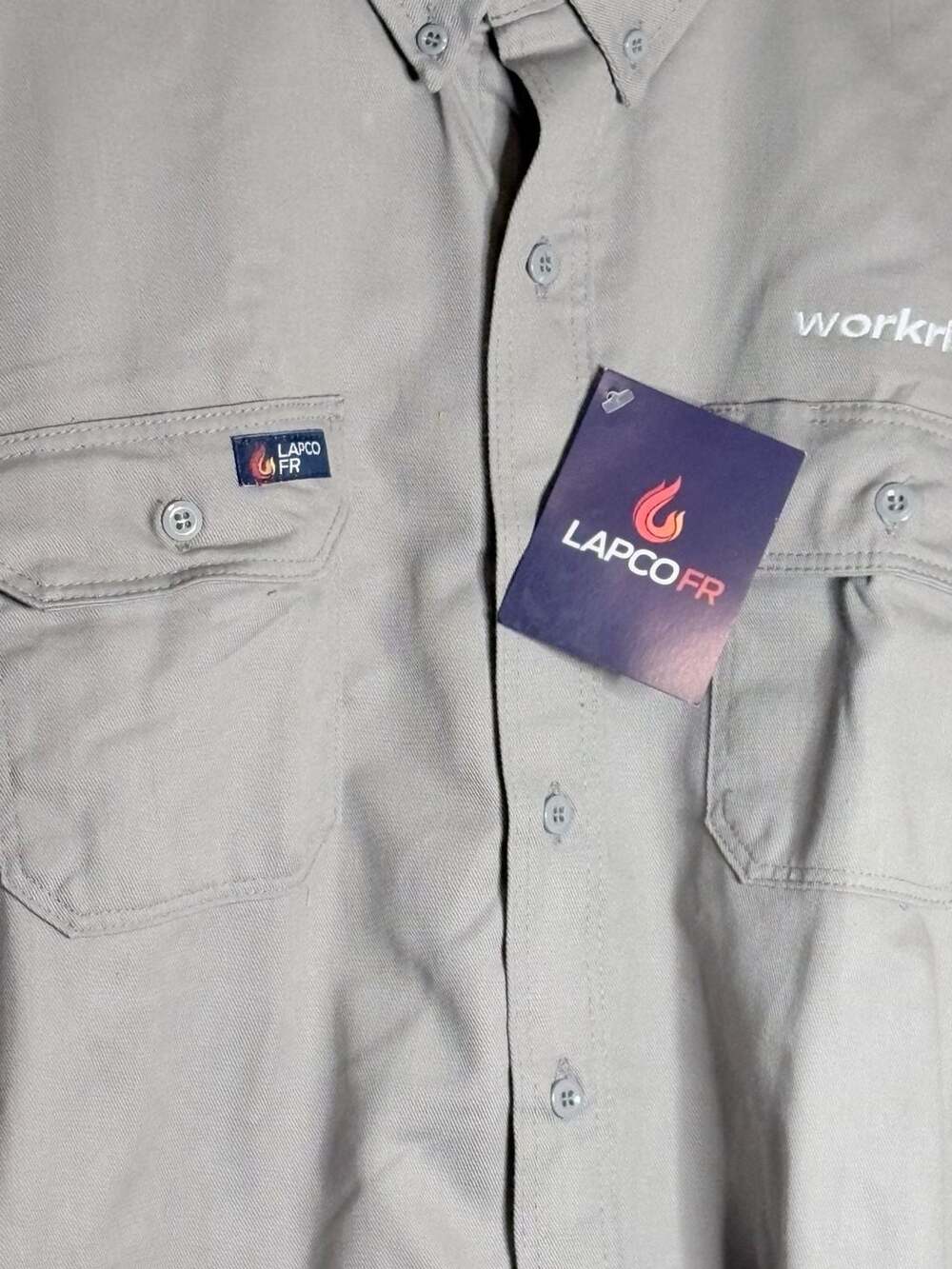 LAPCO FR Flame Resistant Work Shirt XL-REG GOS6GY #692 - Picture 5 of 8
